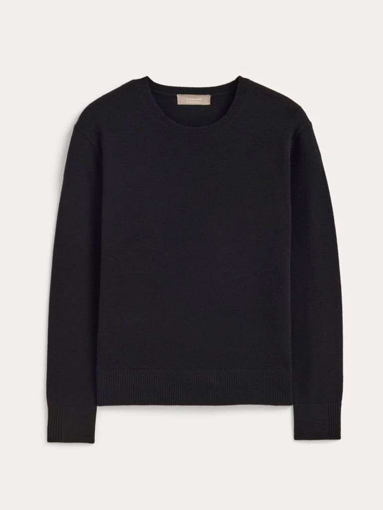 Everlane The Classic Crew Cashmere Sweater Size Large Black